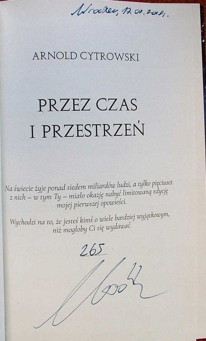 Przez Czas i Przestrzeń - Arnold Cytrowski AUTOGRAF