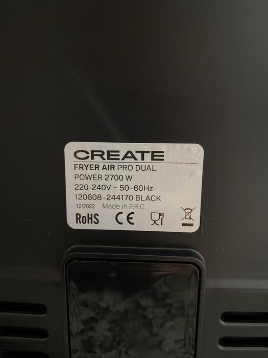 Air Fryer Creat 8 L (sem parafusos no suporte das gavetas)