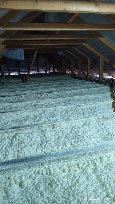 ППУ Утеплення Пінополіуретаном Мансард Дах Склад Ангар Піною Перекритя