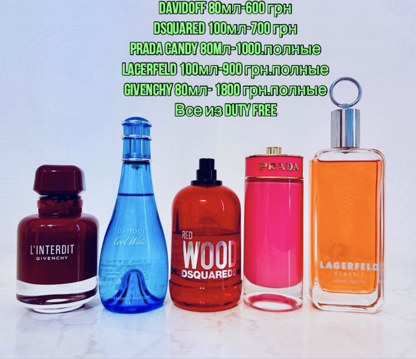 Парфюм нишевый оригинал dsquared prada candy lagerfield  GIVENCHY linterdit ultime из duty free