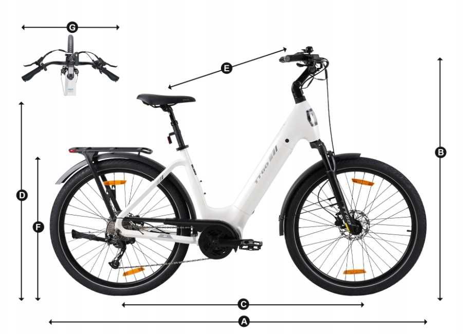 NOWY Rower elektryczny TTGO Z5 brązowy/ biały
