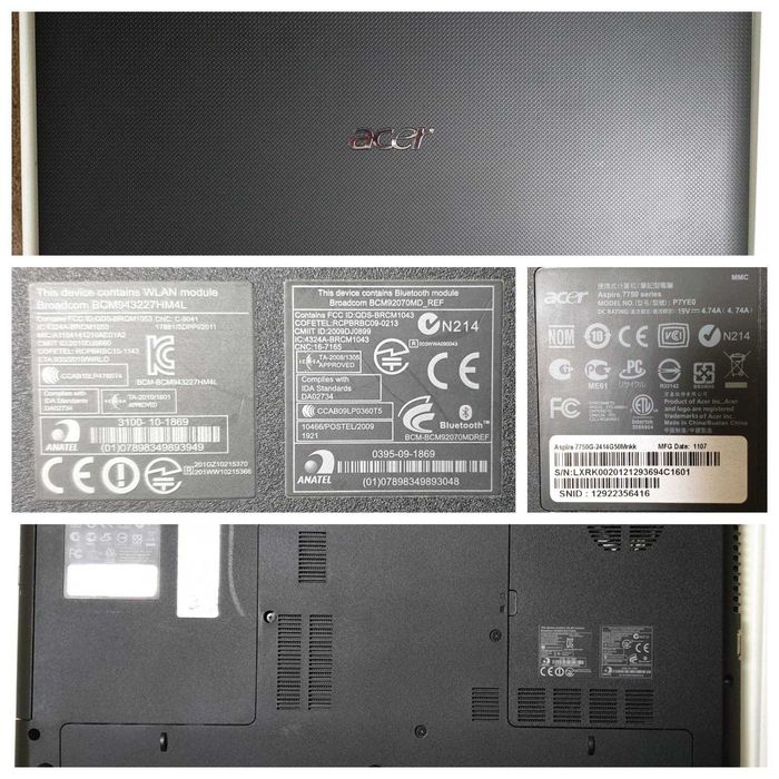 Ноутбук Acer P7YE0 / Aspire 7750