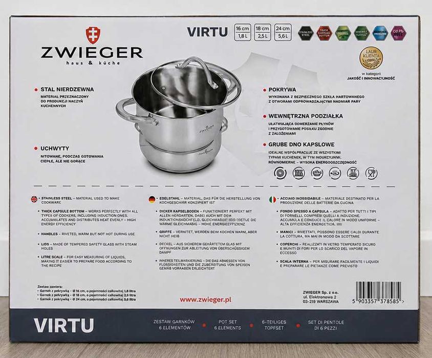 Zestaw garnków ZWIEGER VIRTU (6 elementów)