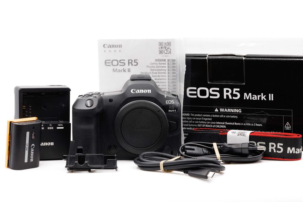 Aparat Canon EOS R5 II body przebieg 9405 zdjęć jak nowy komplet GWARANCJA ROK