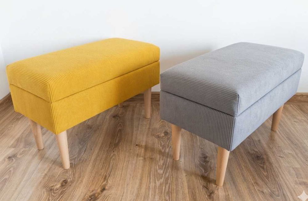 pufa otwierana 60cm podnóżek taboret tapicerowana schowek pojemnik