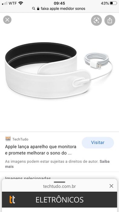 Aparelho APPLE monitorização de sono. Controle e proteja a sua saúde.