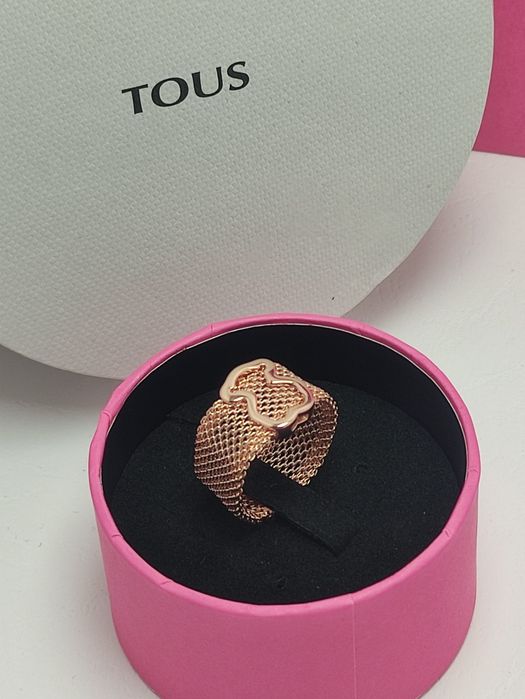 Pierścionek 16 z misiem różowe srebro vetmeil 925