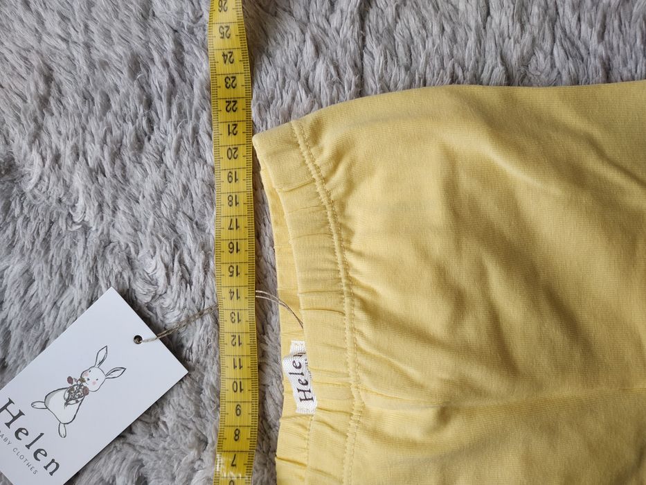 Nowe legginsy z falbankami/żółte/koronka/Wielkanoc/lato/Helen/r.104