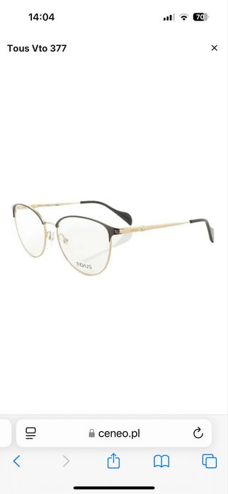 Okulary korekcyjne  Tous  złoto czarne Etui