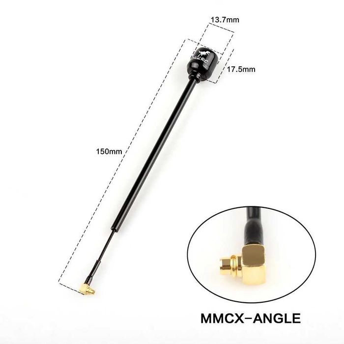 Відеоантена HGLRC Long Range Hammer 5.8G LHCP 150мм MMCX-L, FPV, дрон