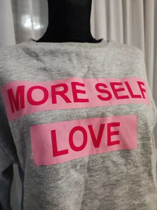 Bluza Primark Szara z różowym napisem  Damska S / 14–15 lat