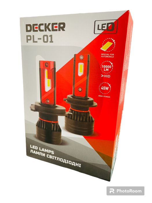 Лед лампи Decker-PL-01/5000К/50W/10000лм/Н7,Н1,Н4,Н1..