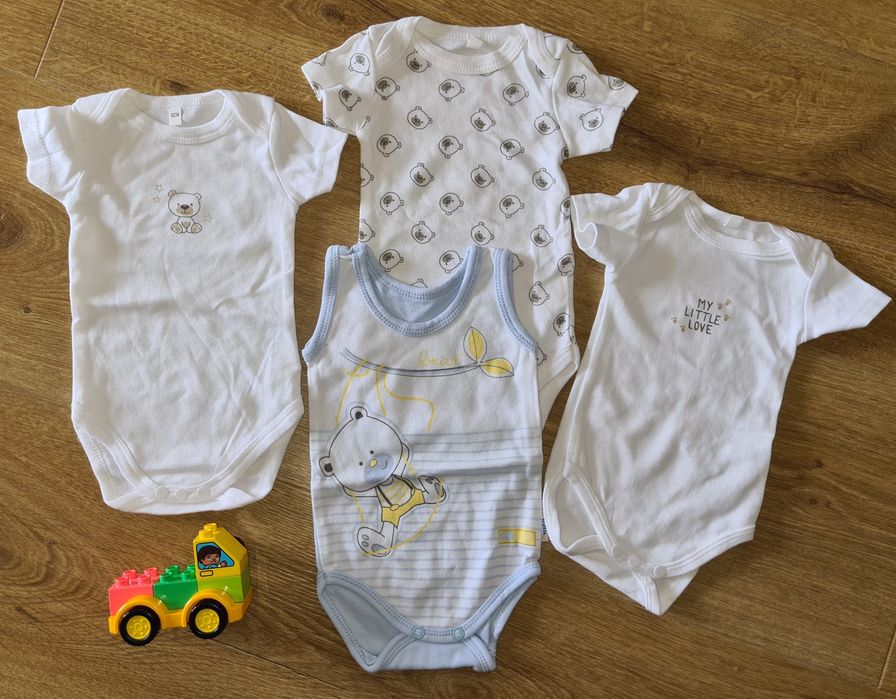 Zestaw NOWE body bodziaki krótki rękaw lato r.62