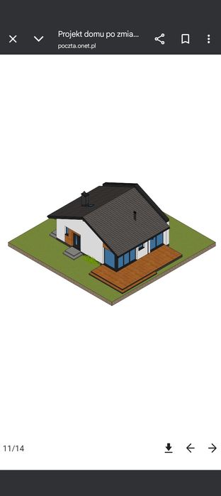 Ładny skromny domek z dużym przeszkleniem