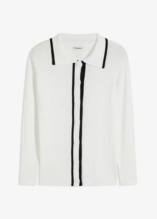 B.P.C sweter rozpinany biało-czarny damski r.40/42