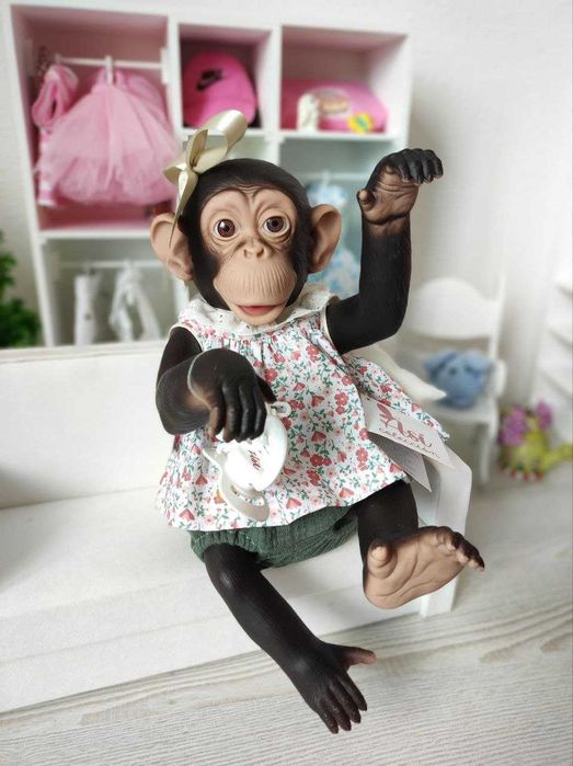 Лялька кукла реборн обезьяна шимпанзе мавпочка Лола Asi, 32 см