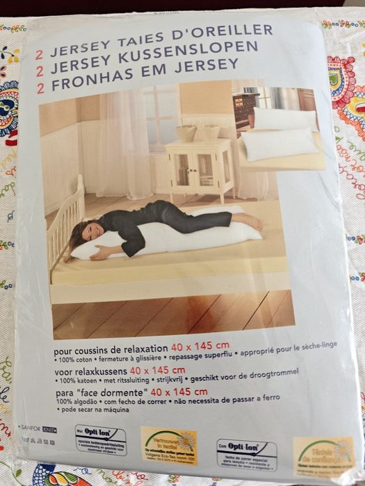 2 Fronhas em Jersey para Almofada de Corpo/Amamentação - 100% Algodão (Novas)