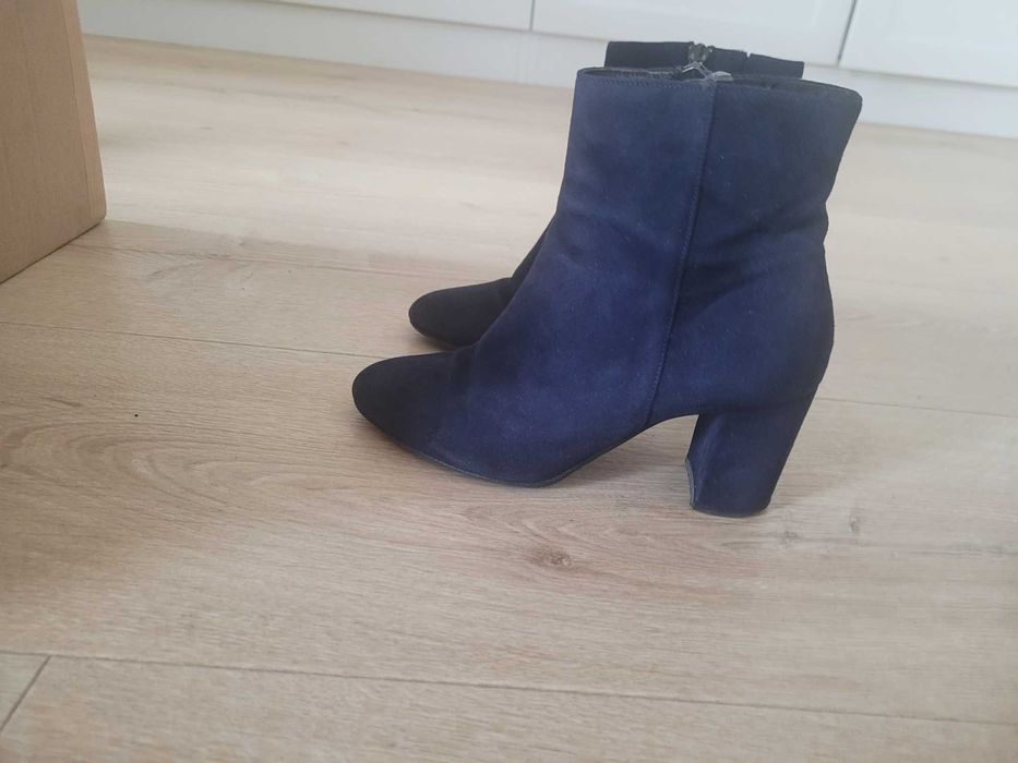 Botki zamszowe granatowe