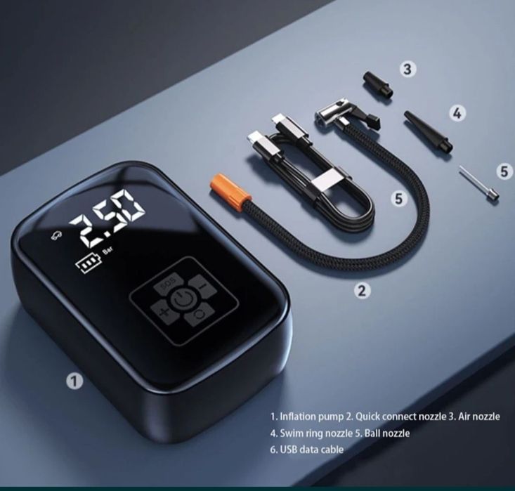 Compressor portatil, air pump, bomba de ar eléctrica