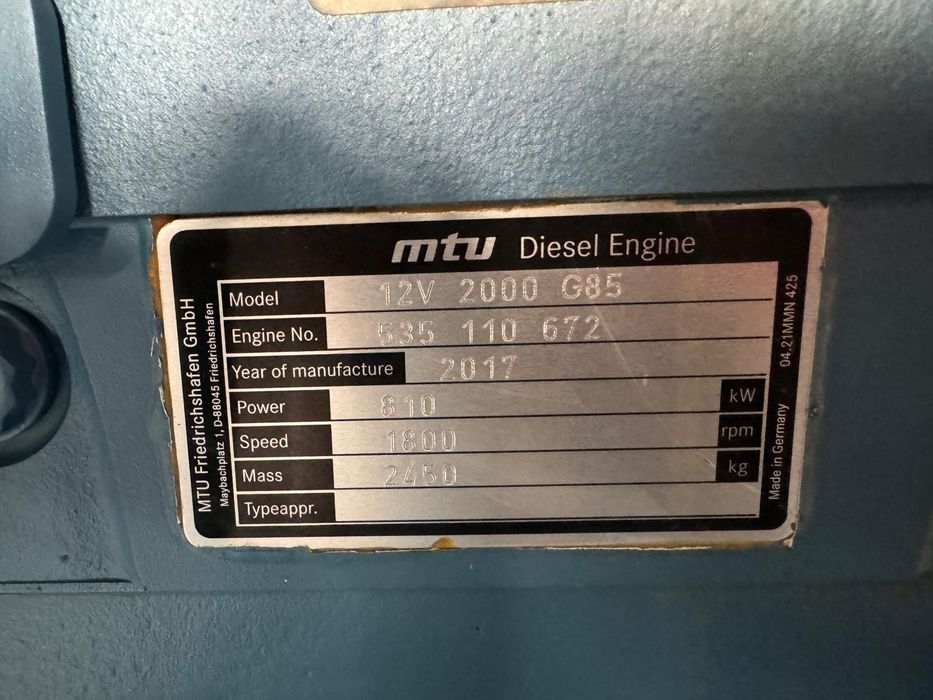Agregat prądotwórczy 640kW stamford MTU