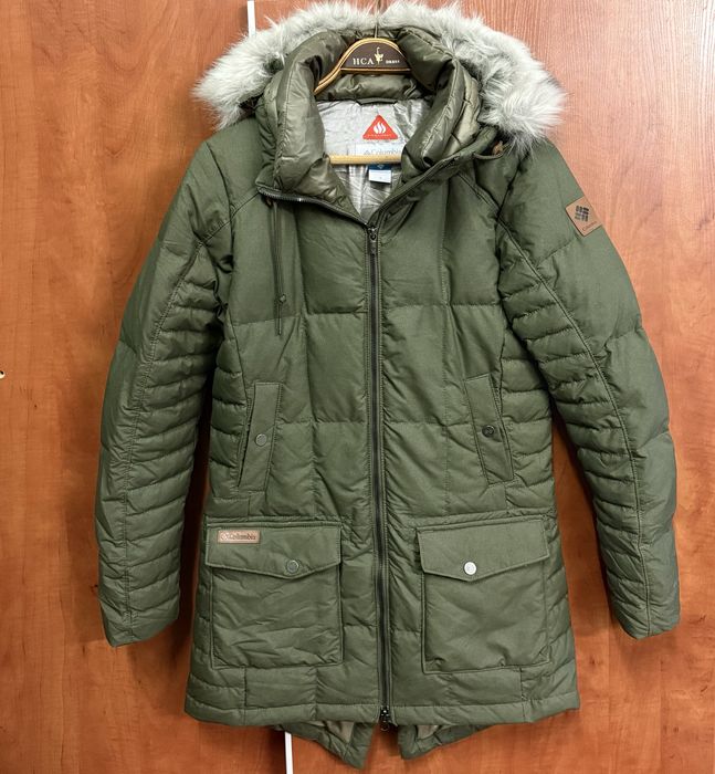Columbia Della Fall Mid Jacket WK1156 – kurtka damska puchowa zimowa Omni-Heat | oliwkowy 36 S