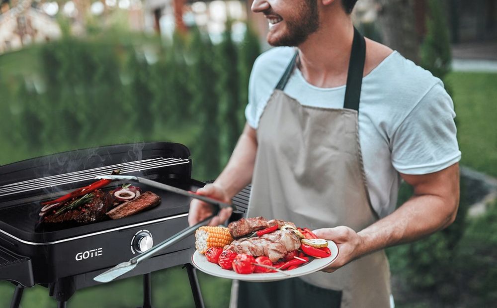 GRILL ELEKTRYCZNY ogrodowy stojący stołowy duży