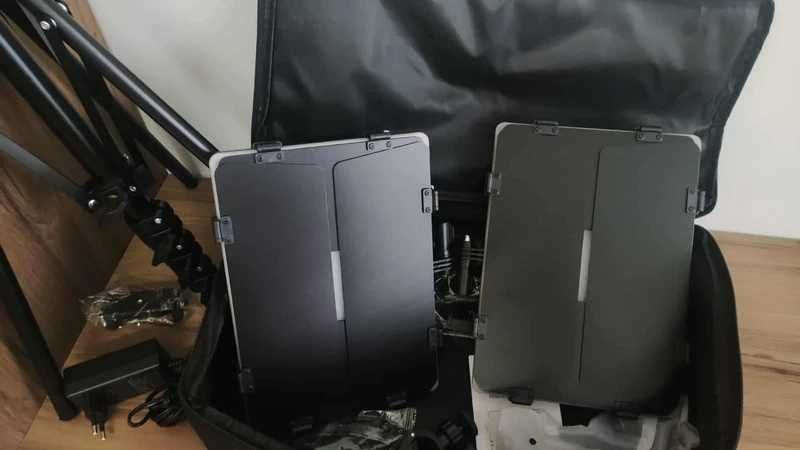 Soonpho Oświetlenie studyjne 2x LED 20W + statyw + uchwyt na telefon