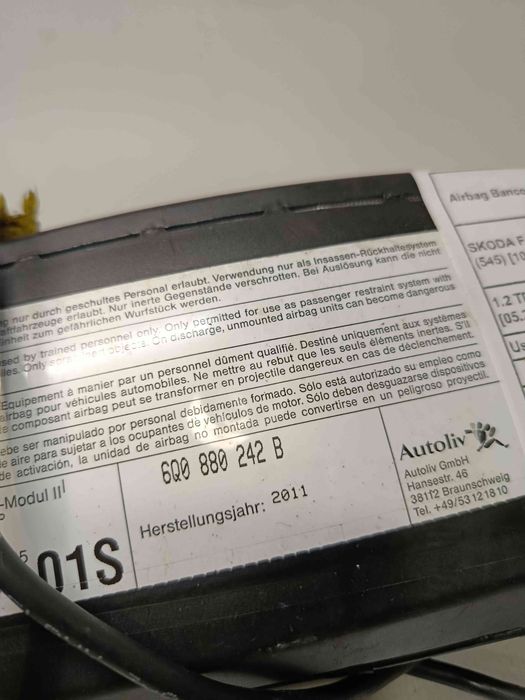 Airbag banco direito SKODA Fabia II Break (545, 5J)