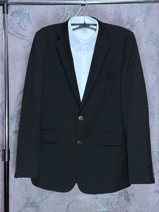 Піджак для хлопця 14 років 164 см зріст Next Tailoring чорний жакет блейзер біла сорочка для школи шкільна форма