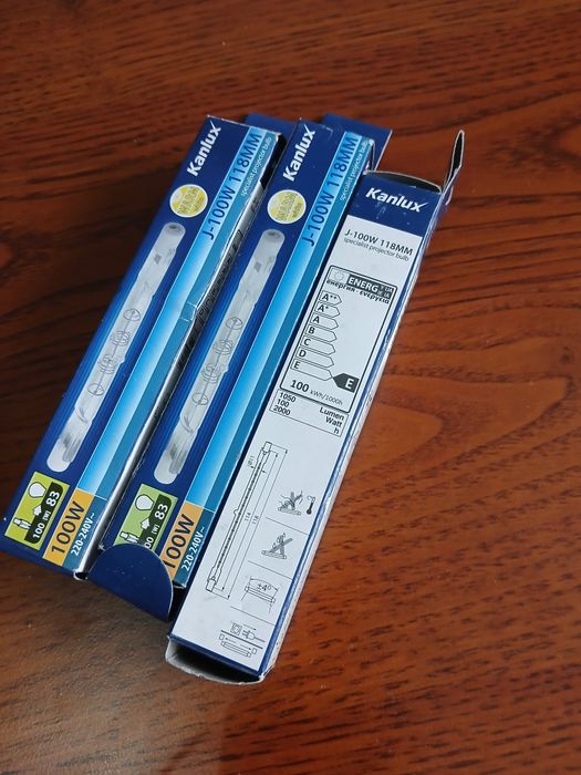 Żarówki, żarniki 100 w 118mm trzy sztuki