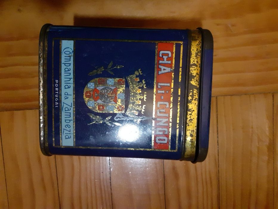 Caixa de chá decorativa em zinco.