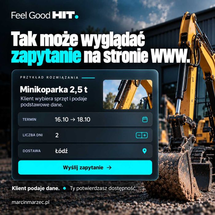 Strona internetowa dla wypożyczalni maszyn | katalog + zapytania