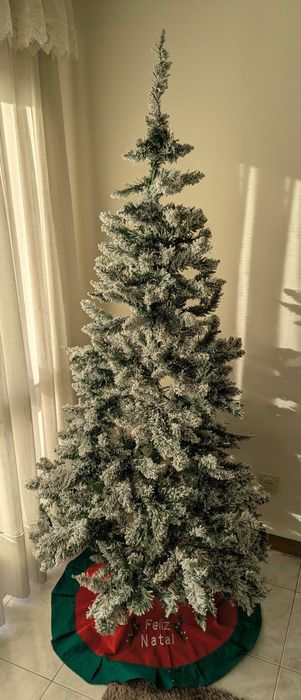 Árvore de Natal artificial com neve branco 180cm