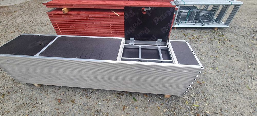 Nowe rusztowanie stalowe na ścianę szczytową elewacyjne ~ typu Plettac 8 x 12 m2 Idealne Na Domki