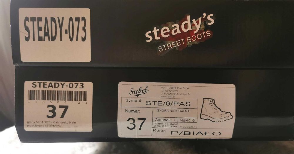 Nowe glany Steady's 37