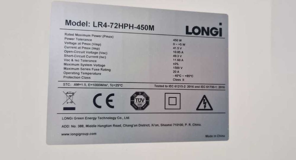 Panele fotowoltaiczne  - 450W Longi - Fotowoltaika
