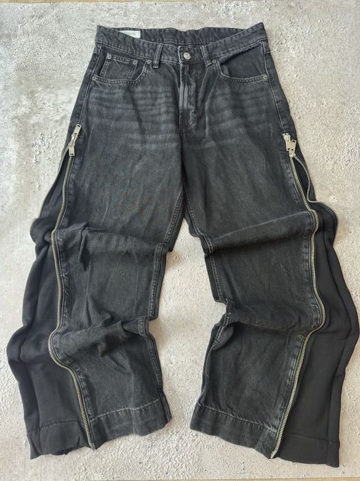 Zara flared zip jeans