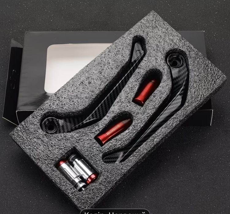 Захист рук на мотоцикл, червоний, карбон