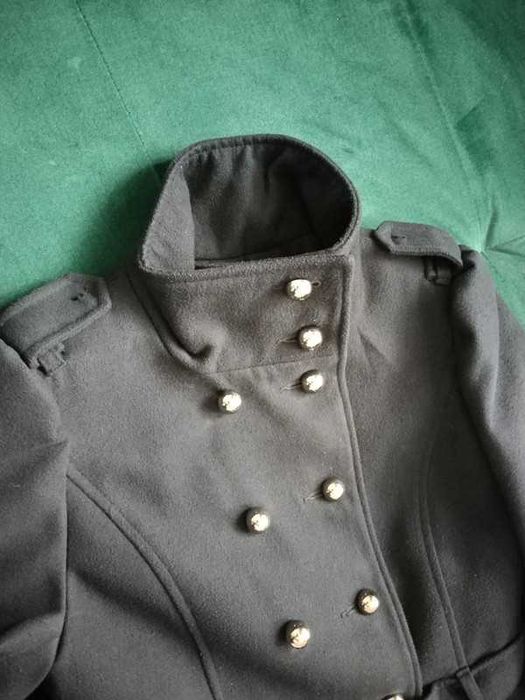 Piękny granatowy militarny płaszcz NEXT r. L