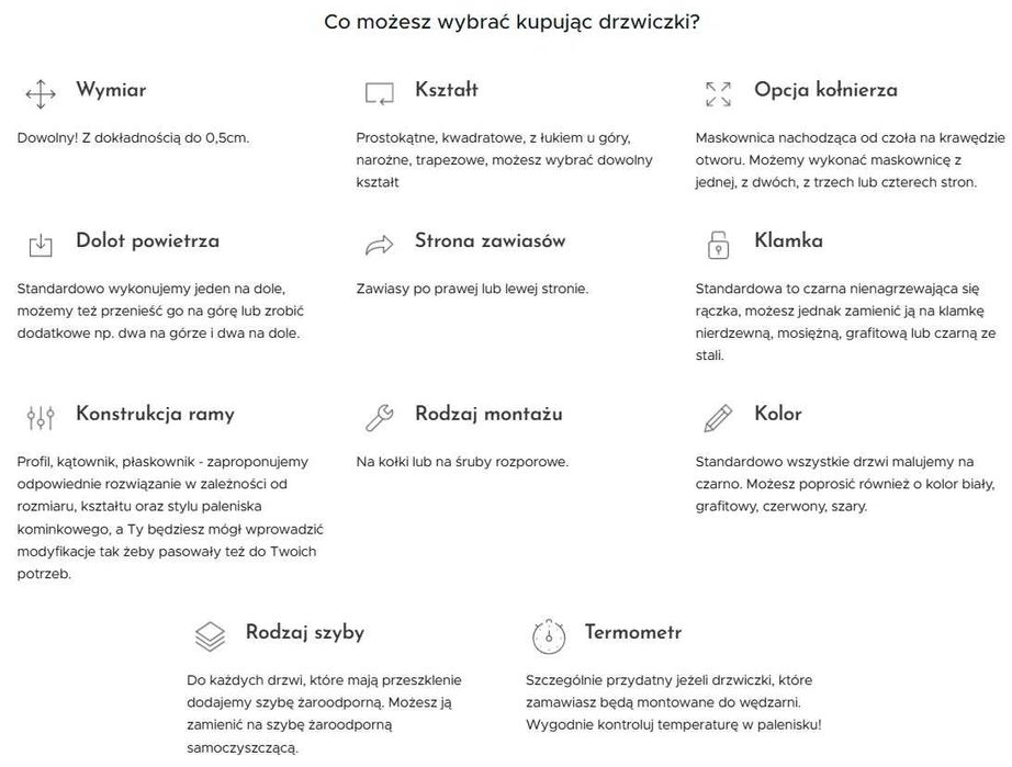 Drzwiczki z Łukiem Półokrągłe do Kominka Pieca Wędzarni NA TWÓJ WYMIAR