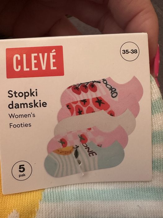 Nowe Stopki skarpetki damskie 5 par pomidorki cytryny
