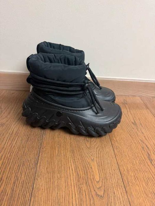 crocs echo boot black/black 37/38 buty zima śniegowce kalosz z futrem