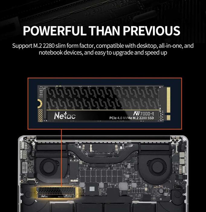 Диск SSD Netac NV7000-t 1TB NVMe 2280 PCIe 4x4 7400MB/s ссд PC PS5