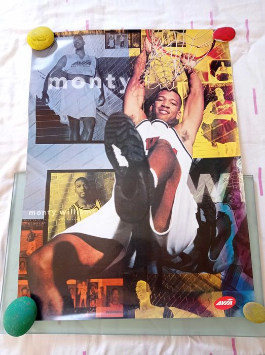 Poster Avia Clyde Drexler e Monty Williams (NBA - anos 90)