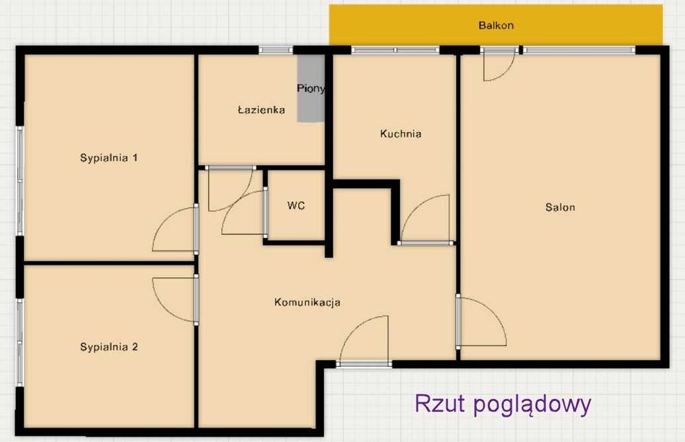 Rozkładowe, 3 - pokojowe mieszkanie z balkonem - pod remont