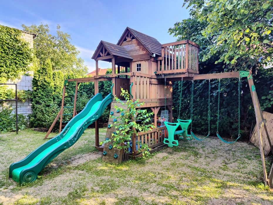 Plac zabaw drewniany do ogrodu model Skyfort II