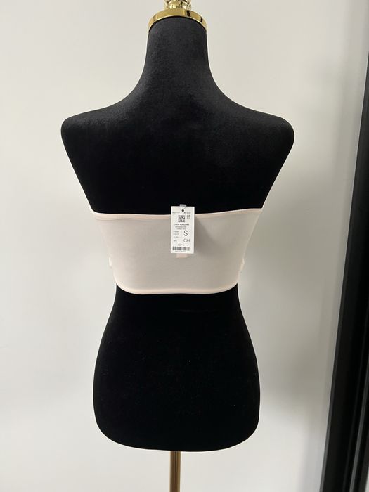 Beżowy, biustonosz, stanik, kostium kąpielowy, opaska, bikini, Etam, S