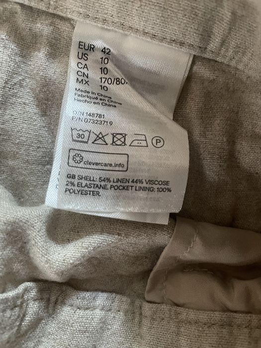 Spodnie h&m lniane len roz 42