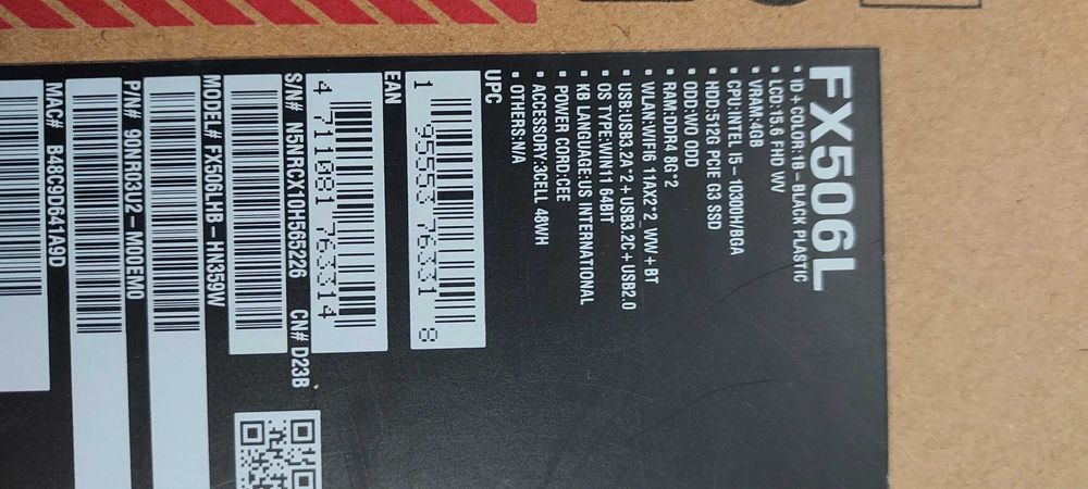 Laptop ASUS Tuf Gaming f15 Intel Core i5   jak nowy.