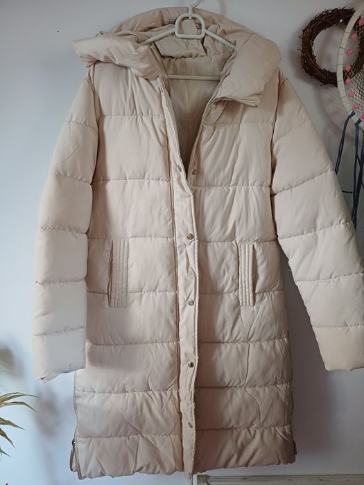 Kurtka długi płaszcz puchowy melya melody paris kremowy ecru